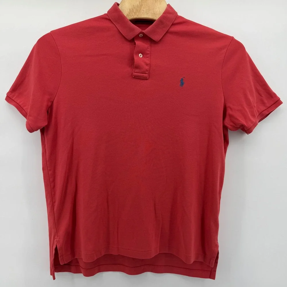 Polo Ralph Lauren Polo Mens XL Red Coral Short Sleeve Cotton‎ Pony Logo Shirt